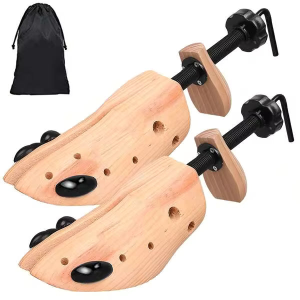 Shoe Braces, Pair Of Premium Professional 4-Way Shoe Racks, Pair Of Adjustable Length And Width Wooden Shoe Braces For Men And Women.
